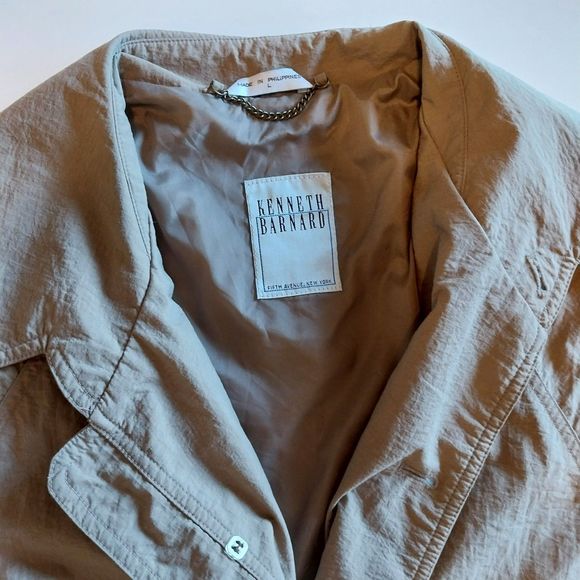 Men's Kenneth Barnard Tan Nylon Trench/Rain Coat with Storage Tote - One Size - Picture 6 of 7